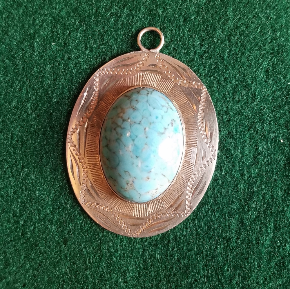 VINTAGE EMF Taxco 925 framed Turquoise/Larimar pen
